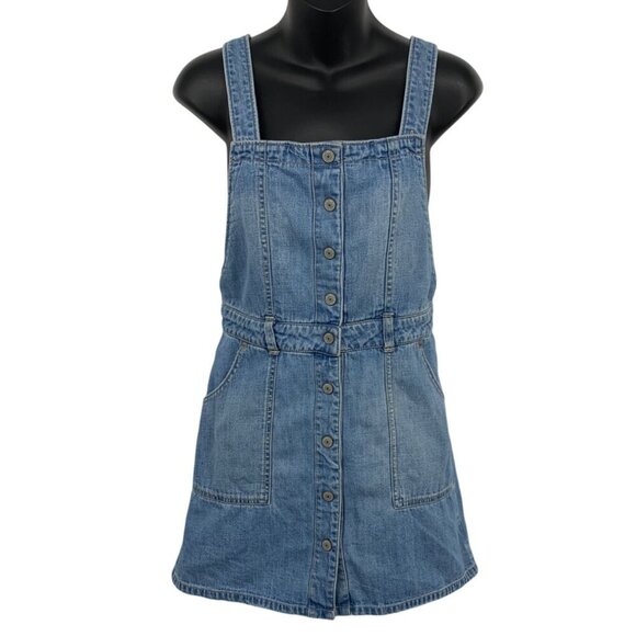 Polo Ralph Lauren Girls Size 16 Denim Jean Button-Front Jumper Dress NWT New - Picture 1 of 13